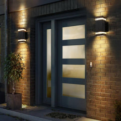 LED Wall Sconce Outdoor Up Down Light – 12W Waterproof Wall Light, Red/Blue/White/Warm White for Garden, Garage, Corridor Lighting