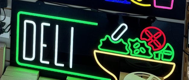 Assorted Neon Signs 30" with power supply and chain/ Business Window Signs