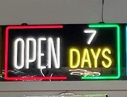 Assorted Neon Signs 30" with power supply and chain/ Business Window Signs