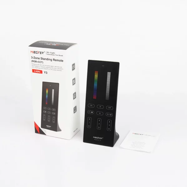 Y3 RGB+CCT Wireless Vertical Remote – 2.4GHz, 30m Control Range, MiBoxer/Mi-Light Compatible